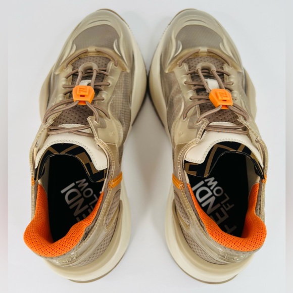 FENDI Flow FF Nylon Transparent Mix Media Logo Sneakers UK 11 - US 12 - EU 45 - Picture 11 of 14